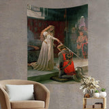 Tapiz yongfoto caballero pintura al óleo Inglaterra medieval Hogar - Accesorios y Decoración Naty Shop