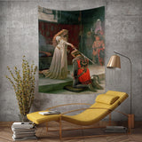 Tapiz yongfoto caballero pintura al óleo Inglaterra medieval Hogar - Accesorios y Decoración Naty Shop