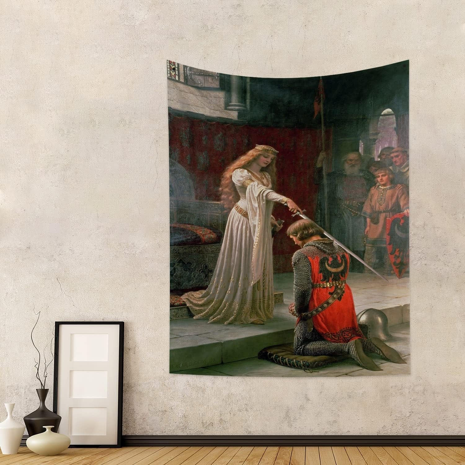 Tapiz yongfoto caballero pintura al óleo Inglaterra medieval Hogar - Accesorios y Decoración Naty Shop