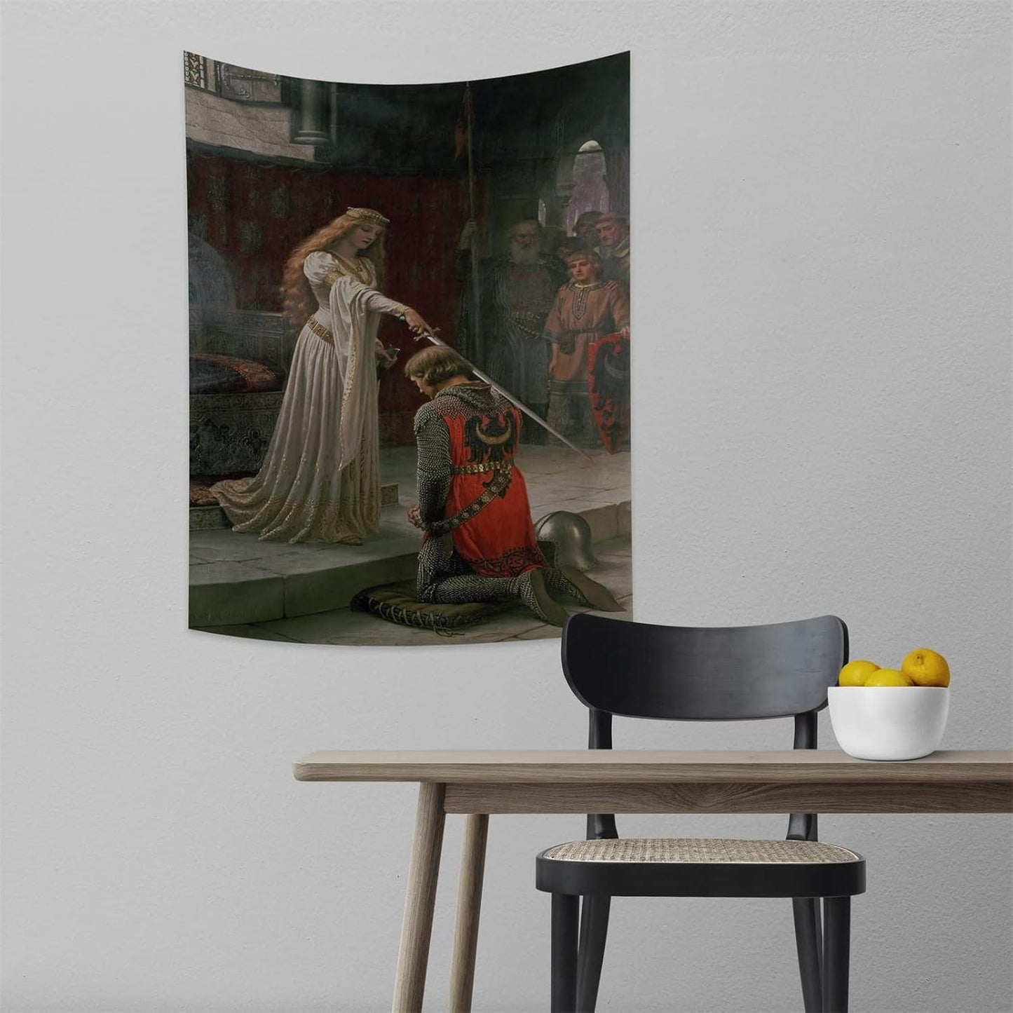 Tapiz yongfoto caballero pintura al óleo Inglaterra medieval Hogar - Accesorios y Decoración Naty Shop