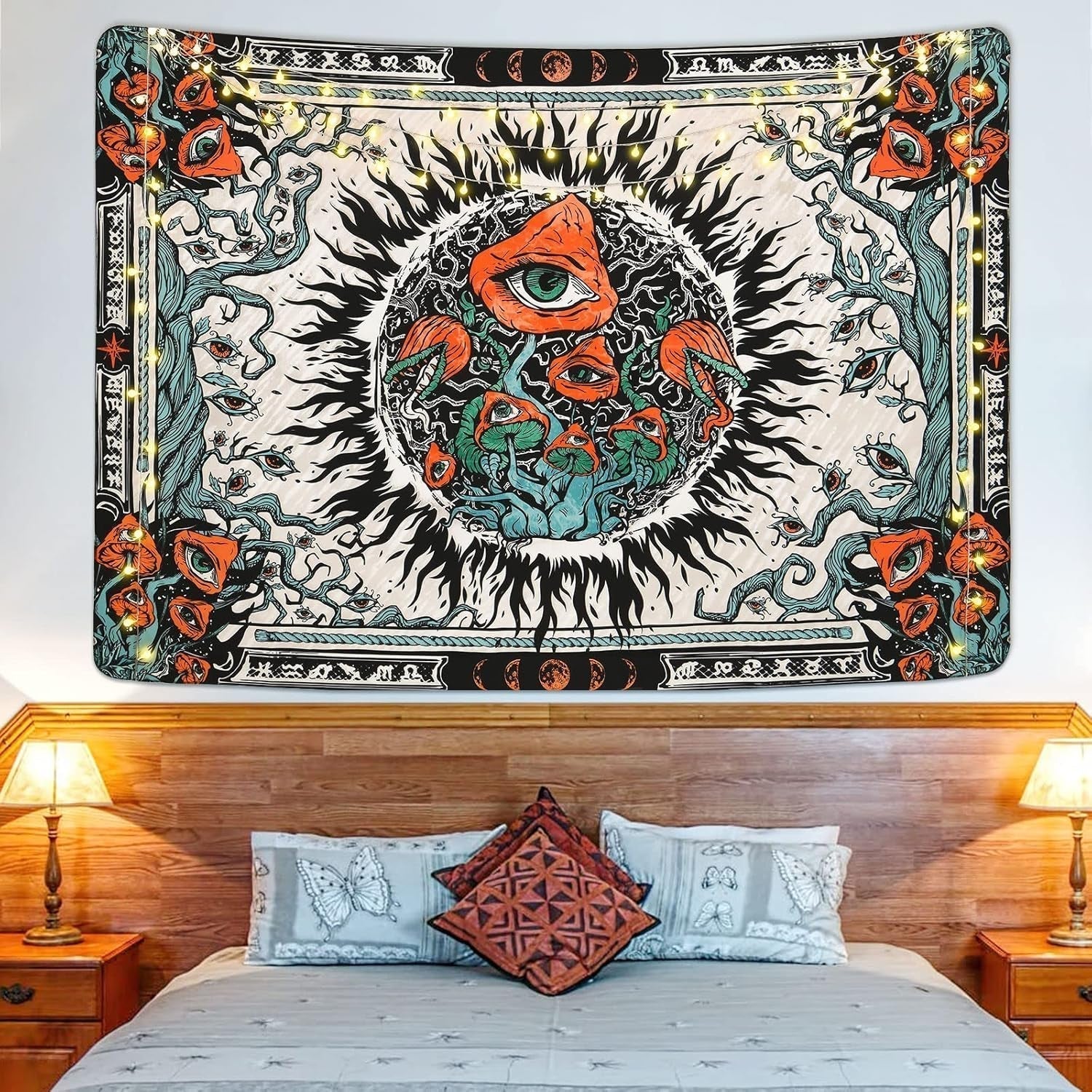 Tapiz setas yrendenge lona quemada ojos hippie Hogar - Accesorios y Decoración Naty Shop