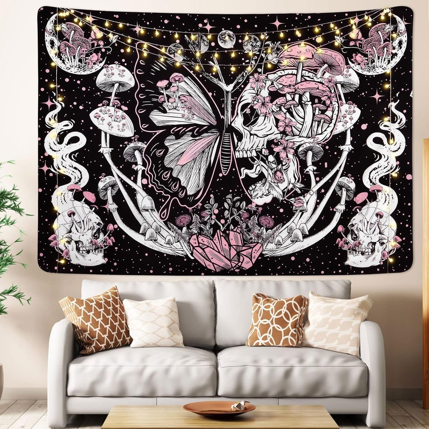 Tapiz yrendenge mariposas esqueleto setas casa estrellas luna Casa - Accesorios y Decoraciones Naty Shop