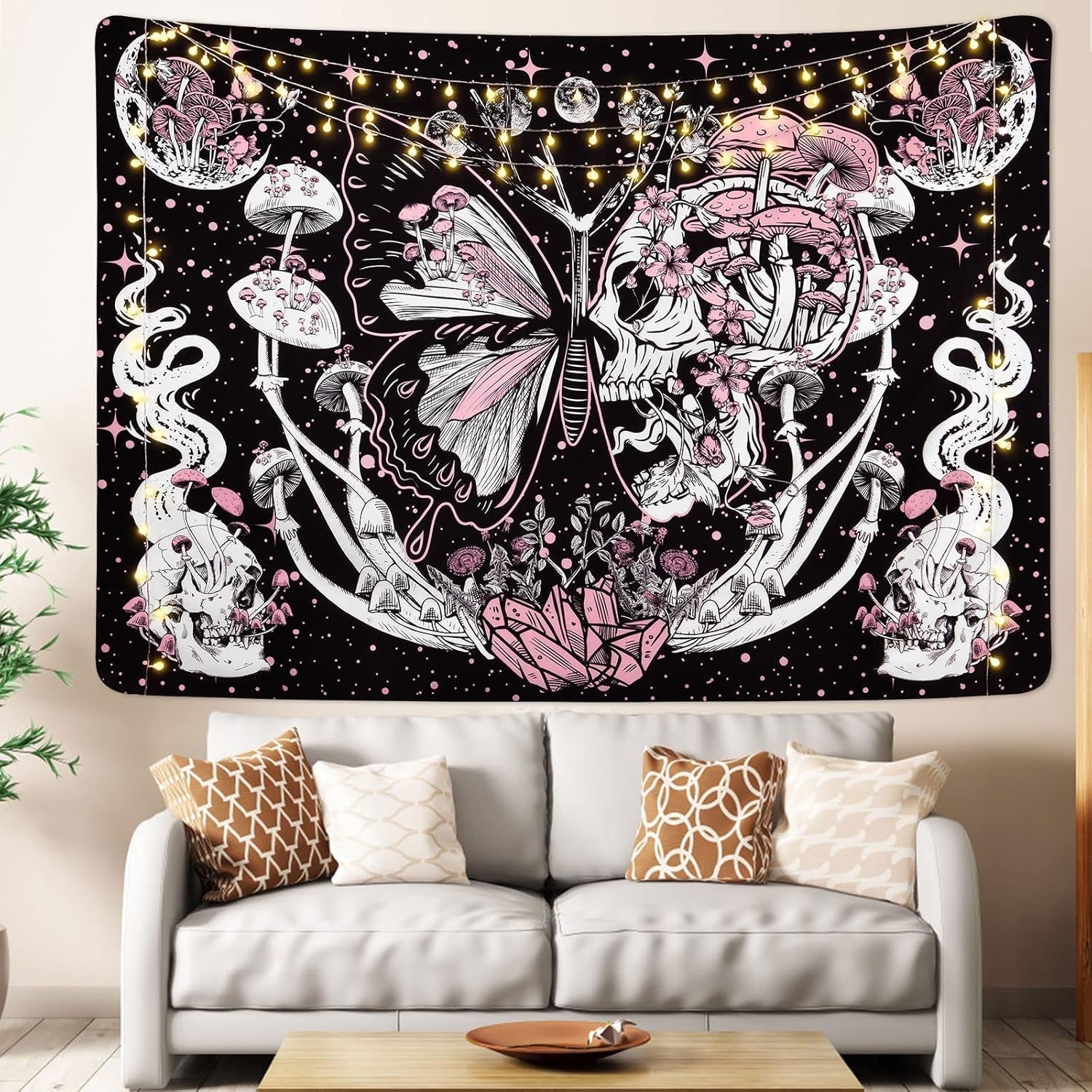 Tapiz yrendenge mariposas esqueleto setas casa estrellas luna Casa - Accesorios y Decoraciones Naty Shop