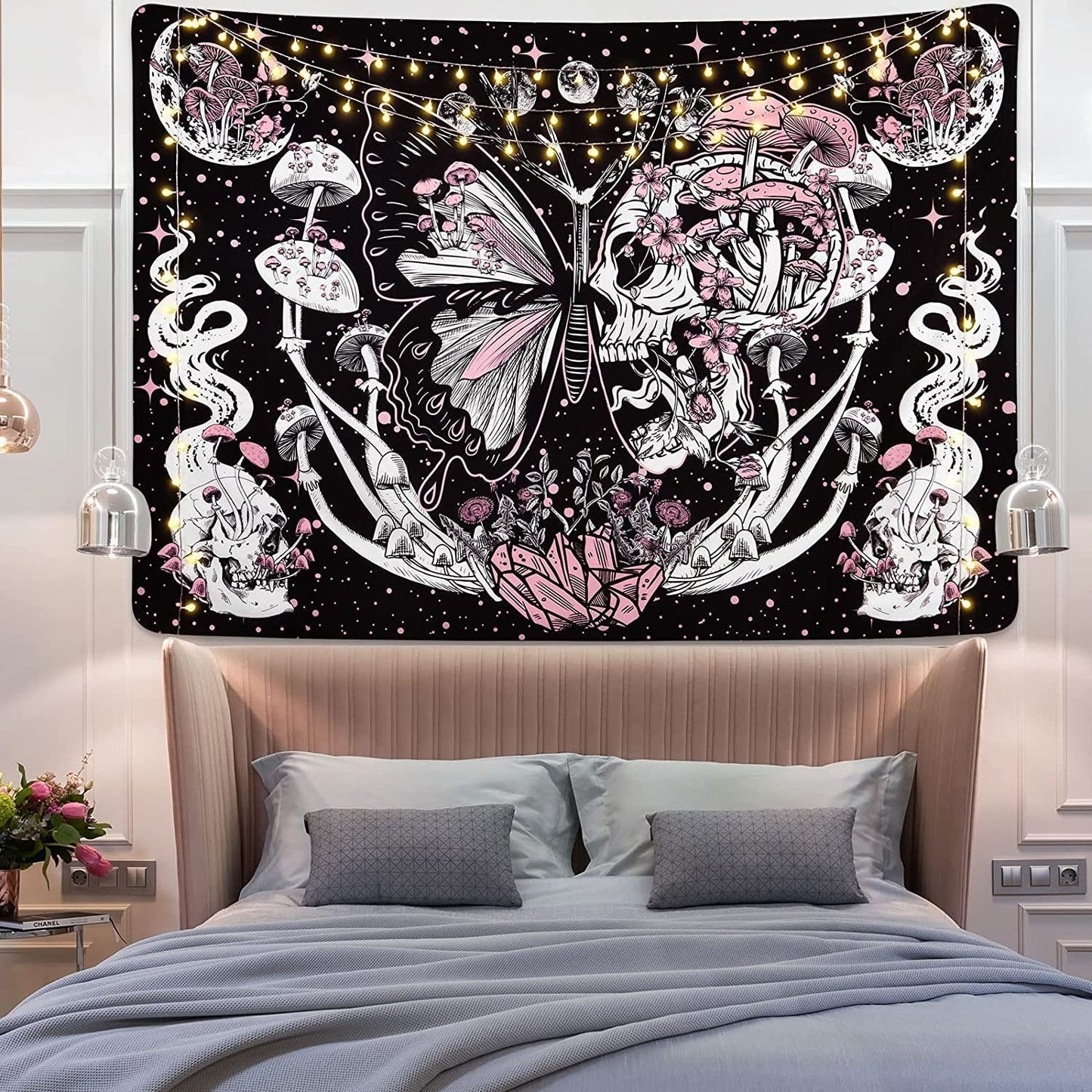 Tapiz yrendenge mariposas esqueleto setas casa estrellas luna Casa - Accesorios y Decoraciones Naty Shop