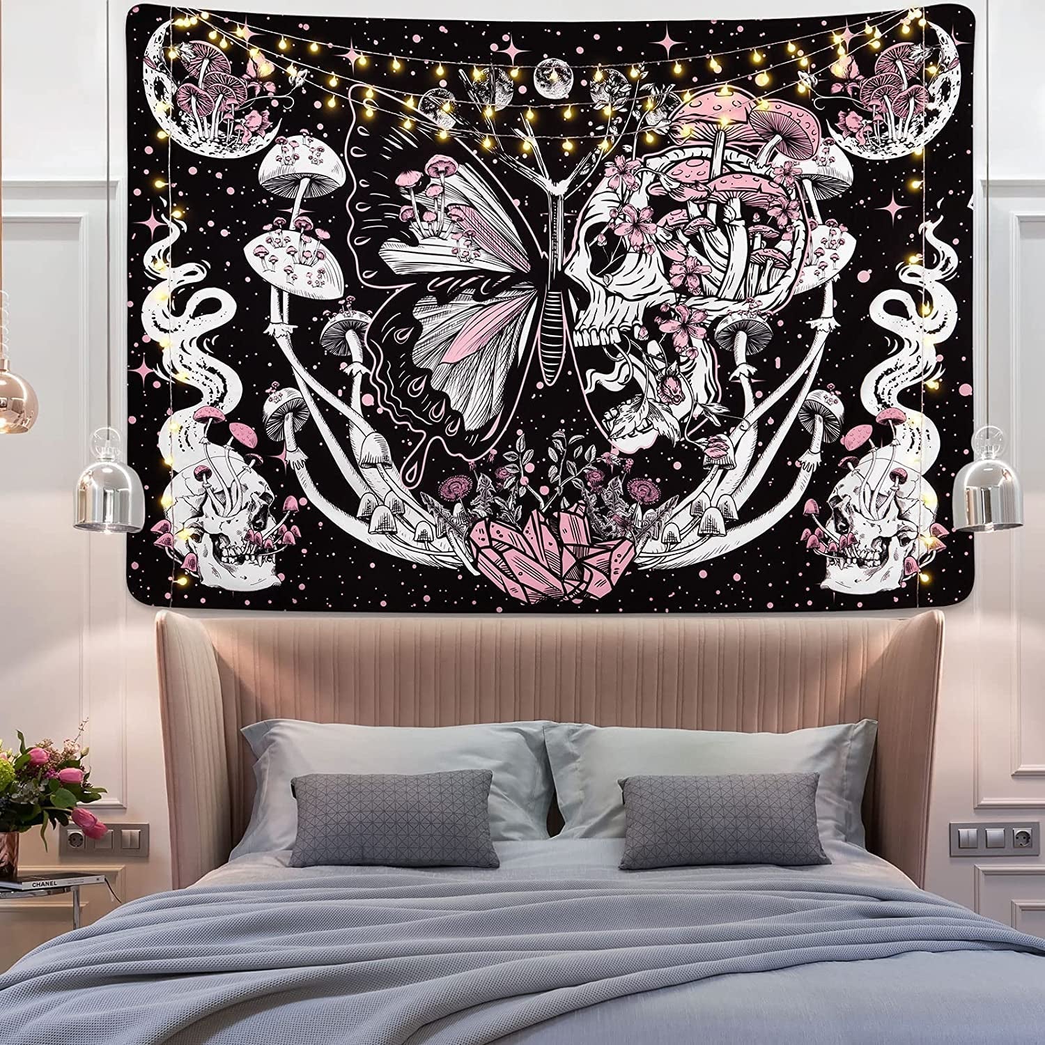 Tapiz yrendenge mariposas esqueleto setas casa estrellas luna Casa - Accesorios y Decoraciones Naty Shop