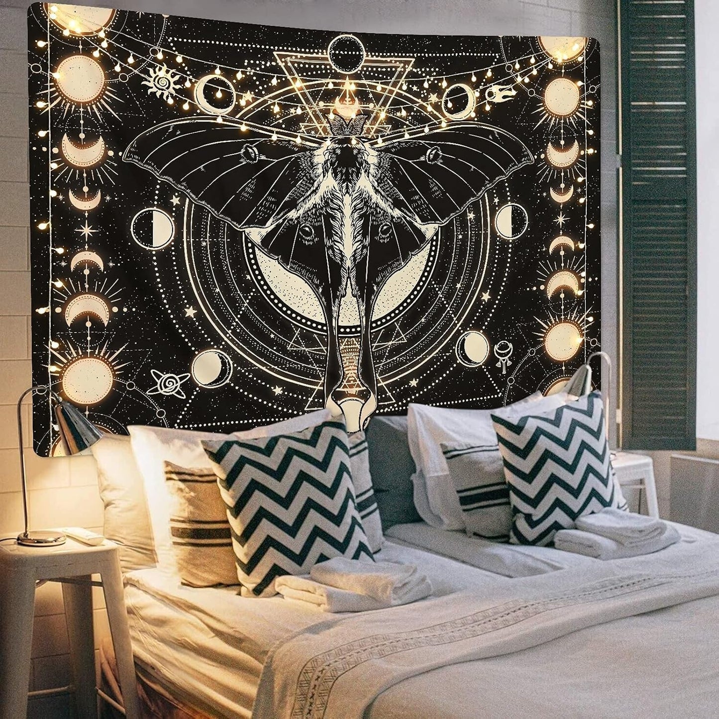 Tapiz yrendenge polilla negro sol luna natural Hogar - Accesorios y Decoración Naty Shop