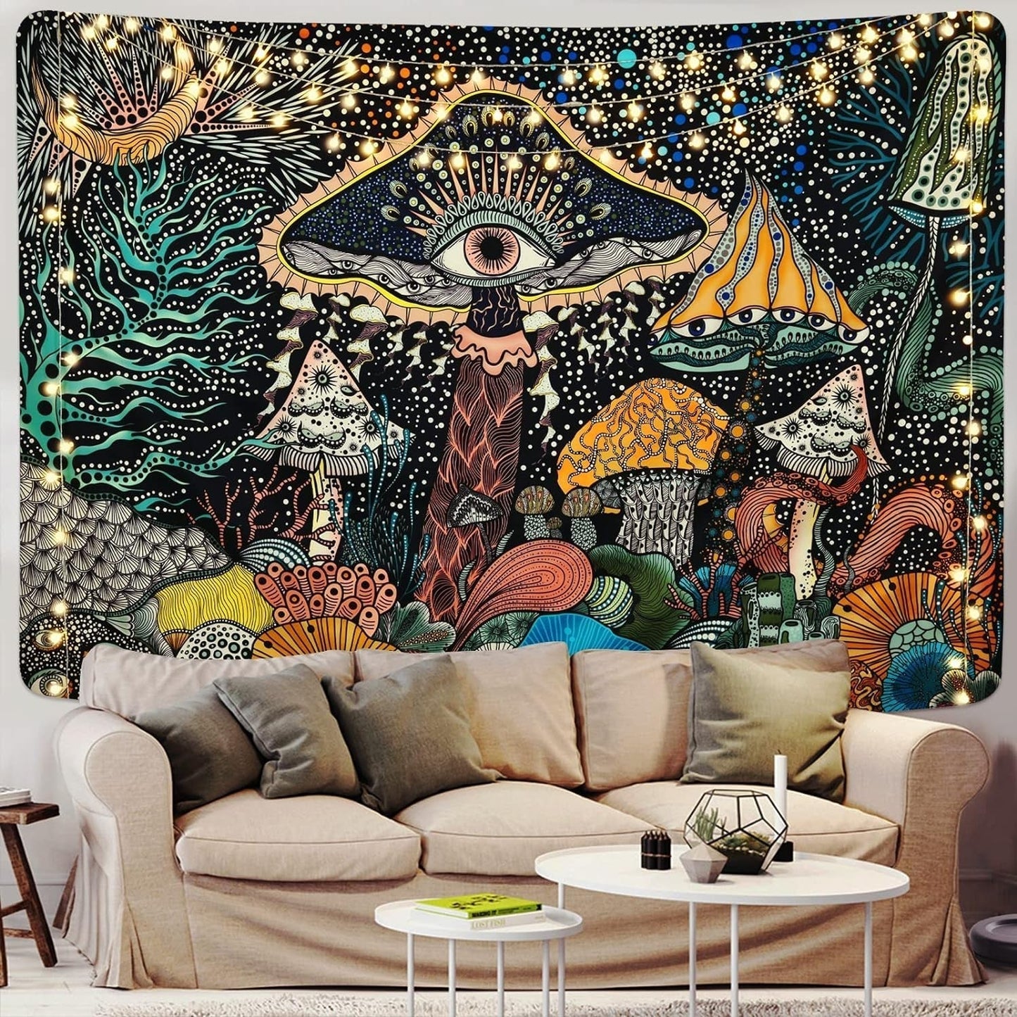 Tapiz yrendenge ojos de seta tela de pared criaturas del mar Hogar - Accesorios y Decoración Naty Shop