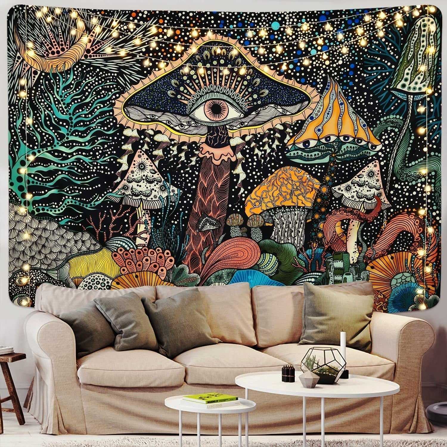 Tapiz yrendenge ojos de seta tela de pared criaturas del mar Hogar - Accesorios y Decoración Naty Shop