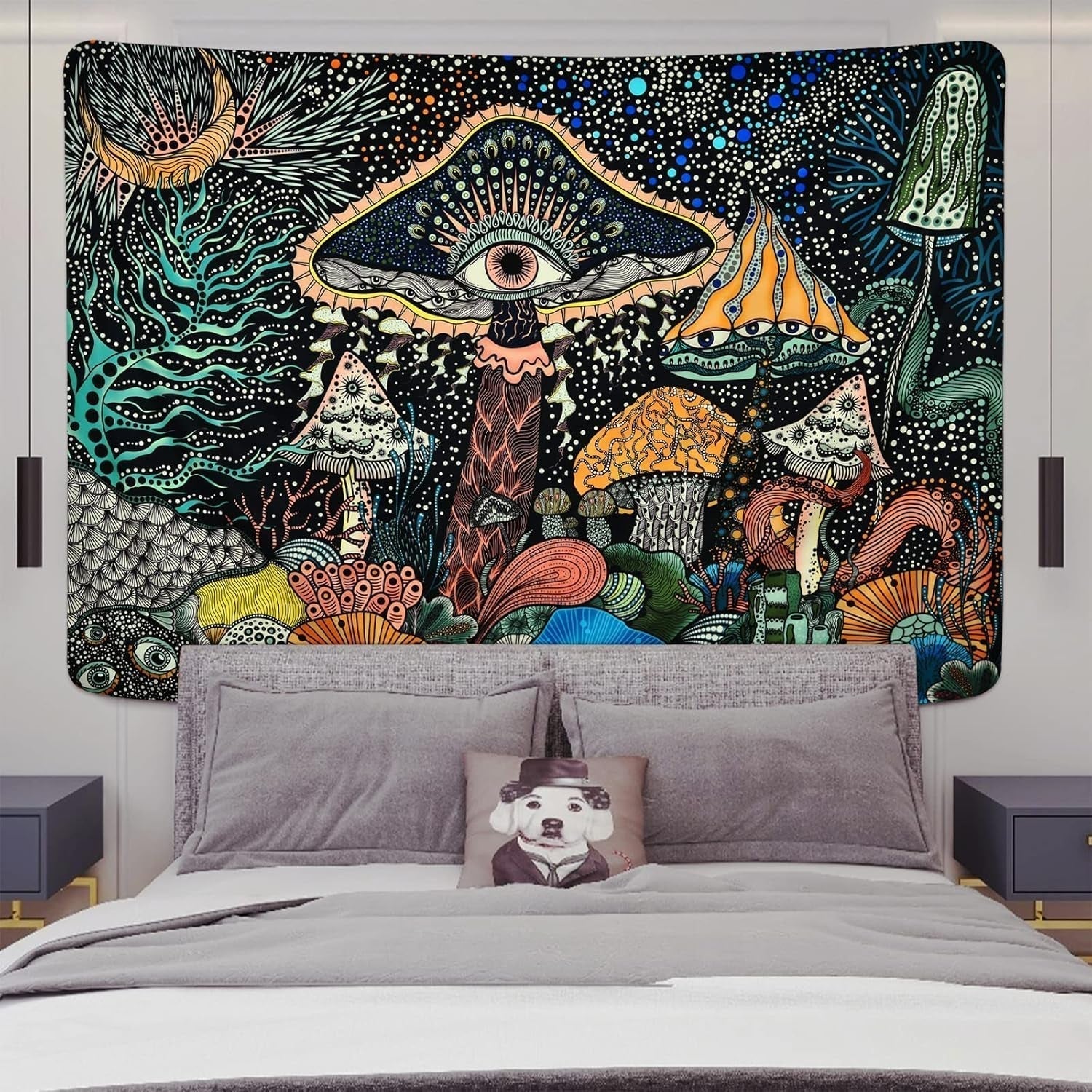 Tapiz yrendenge ojos de seta tela de pared criaturas del mar Hogar - Accesorios y Decoración Naty Shop