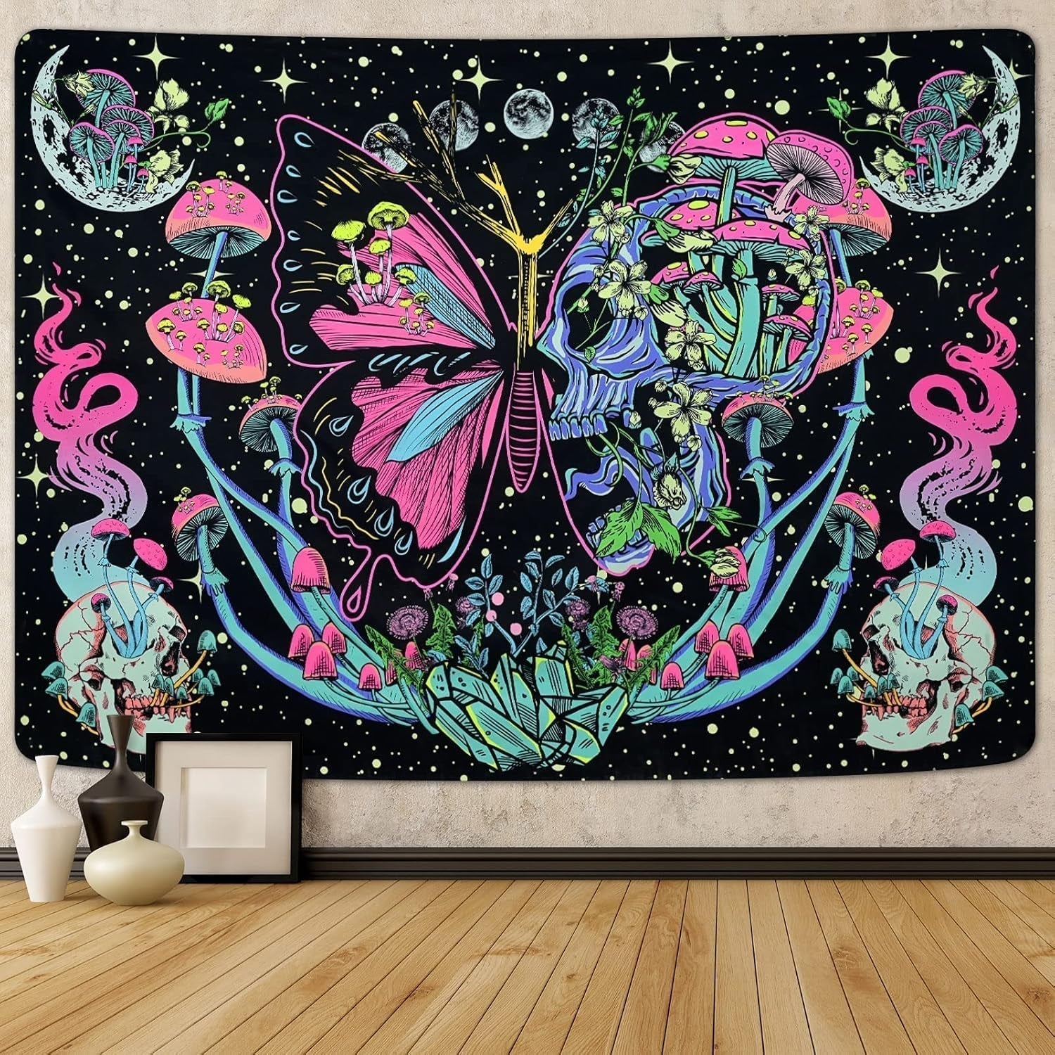 Tapiz yrendenge tapiz fluorescente fase mariposas Hogar - Accesorios y Decoración Naty Shop