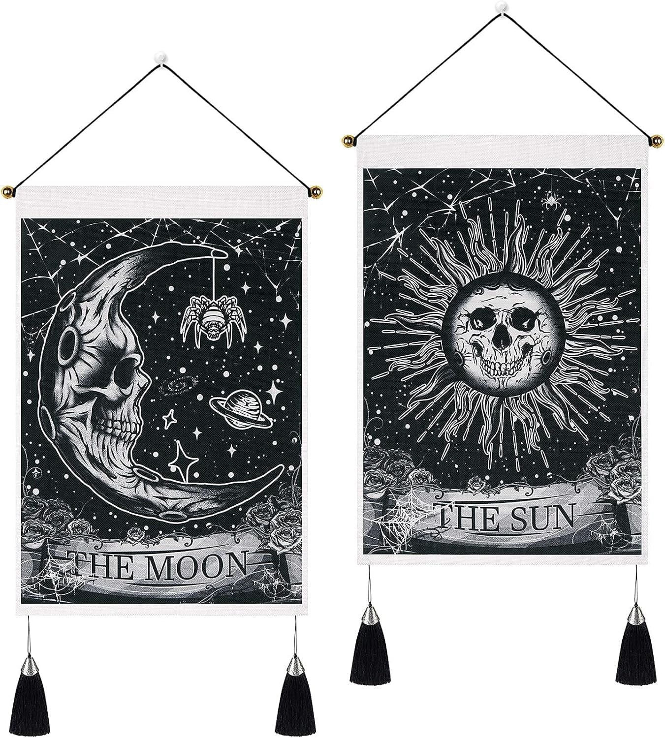 Yugarlibi Tapiz 2uds Tapices Pequeños Colgantes Luna Y Sol Hogar - Accesorios y Decoración Naty Shop Gótico 35X50 Cm