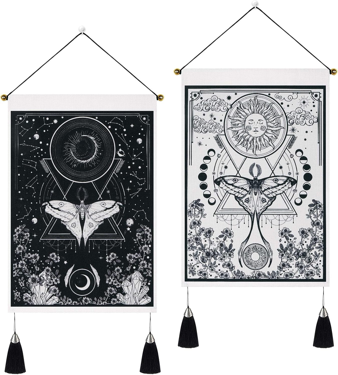 Yugarlibi Tapiz 2uds Tapices Pequeños Colgantes Luna Y Sol Hogar - Accesorios y Decoración Naty Shop Mariposa 35X50 Cm