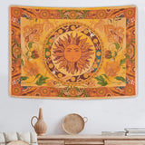 Tapiz yugarlibi sol ardiente flores primaverales pared vintage Hogar - Accesorios y Decoración Naty Shop Naranja 210L X 150B Cm