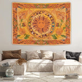 Tapiz yugarlibi sol ardiente flores primaverales pared vintage Hogar - Accesorios y Decoración Naty Shop