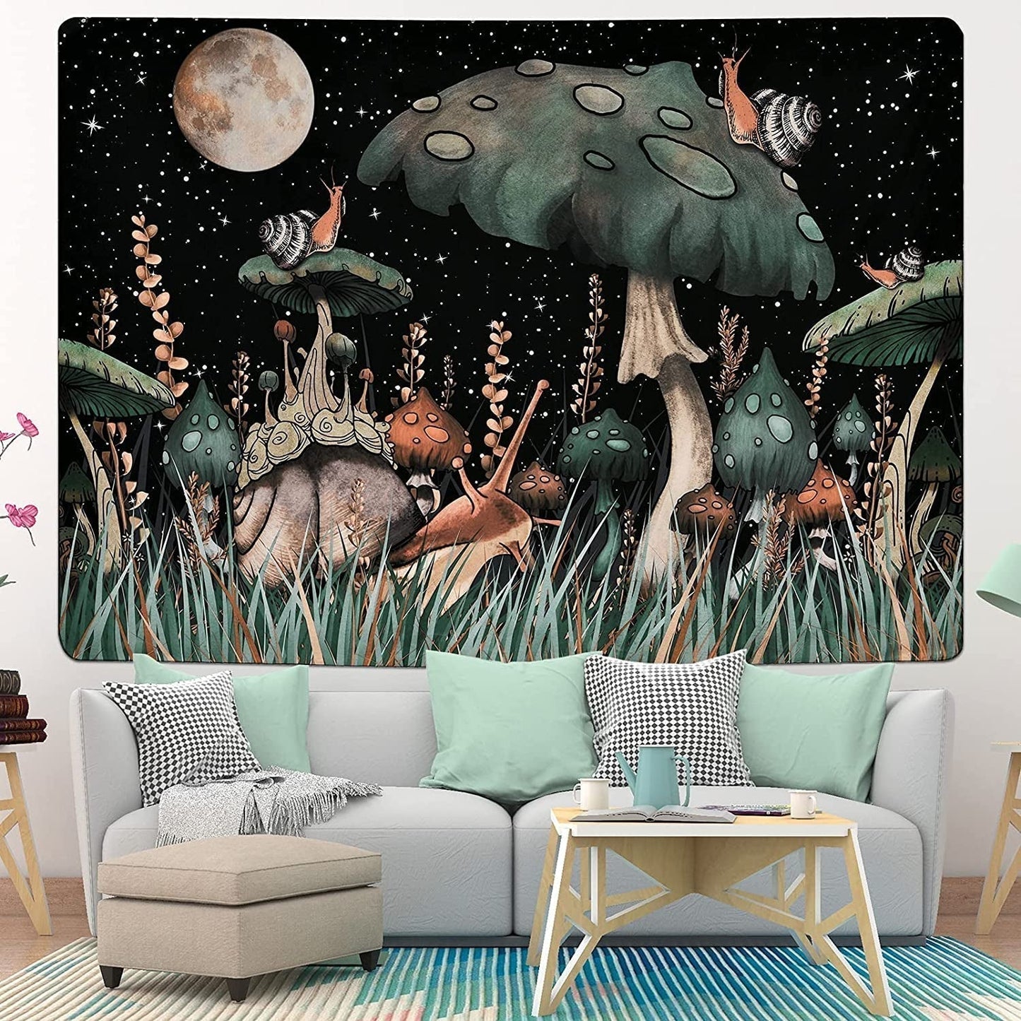 Tapiz yugarlibi seta caracol bosque negro colgante Hogar - Accesorios y Decoración Naty Shop