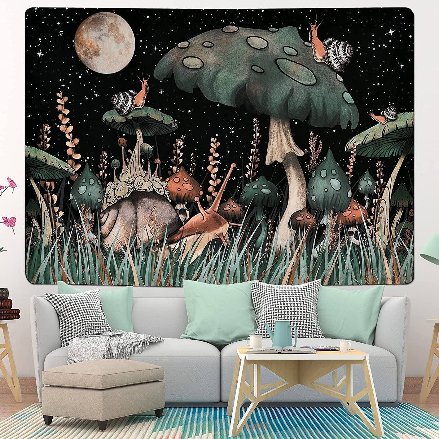 Tapiz yugarlibi seta caracol bosque negro colgante Hogar - Accesorios y Decoración Naty Shop
