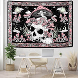 Tapiz yugarlibi calavera rosa setas esqueleto Hogar - Accesorios y Decoración Naty Shop