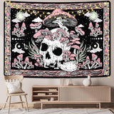 Tapiz yugarlibi calavera rosa setas esqueleto Hogar - Accesorios y Decoración Naty Shop