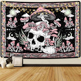 Tapiz yugarlibi calavera rosa setas esqueleto Hogar - Accesorios y Decoración Naty Shop Rosa 150L X 130B Cm