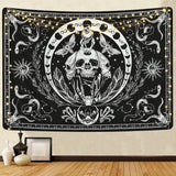 Tapiz yugarlibi esqueleto polilla serpiente negra lienzo estético Hogar - Accesorios y Decoración Naty Shop Negro 150L X 130B Cm