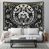 Tapiz yugarlibi esqueleto polilla serpiente negra lienzo estético Hogar - Accesorios y Decoración Naty Shop