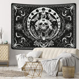 Tapiz yugarlibi esqueleto polilla serpiente negra lienzo estético Hogar - Accesorios y Decoración Naty Shop