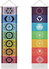 yugarlibi tapiz conjunto de colgantes de chakras meditación yoga trippy Hogar - Accesorios y Decoración Naty Shop Chakra blanco y negro 130X32.5Cm