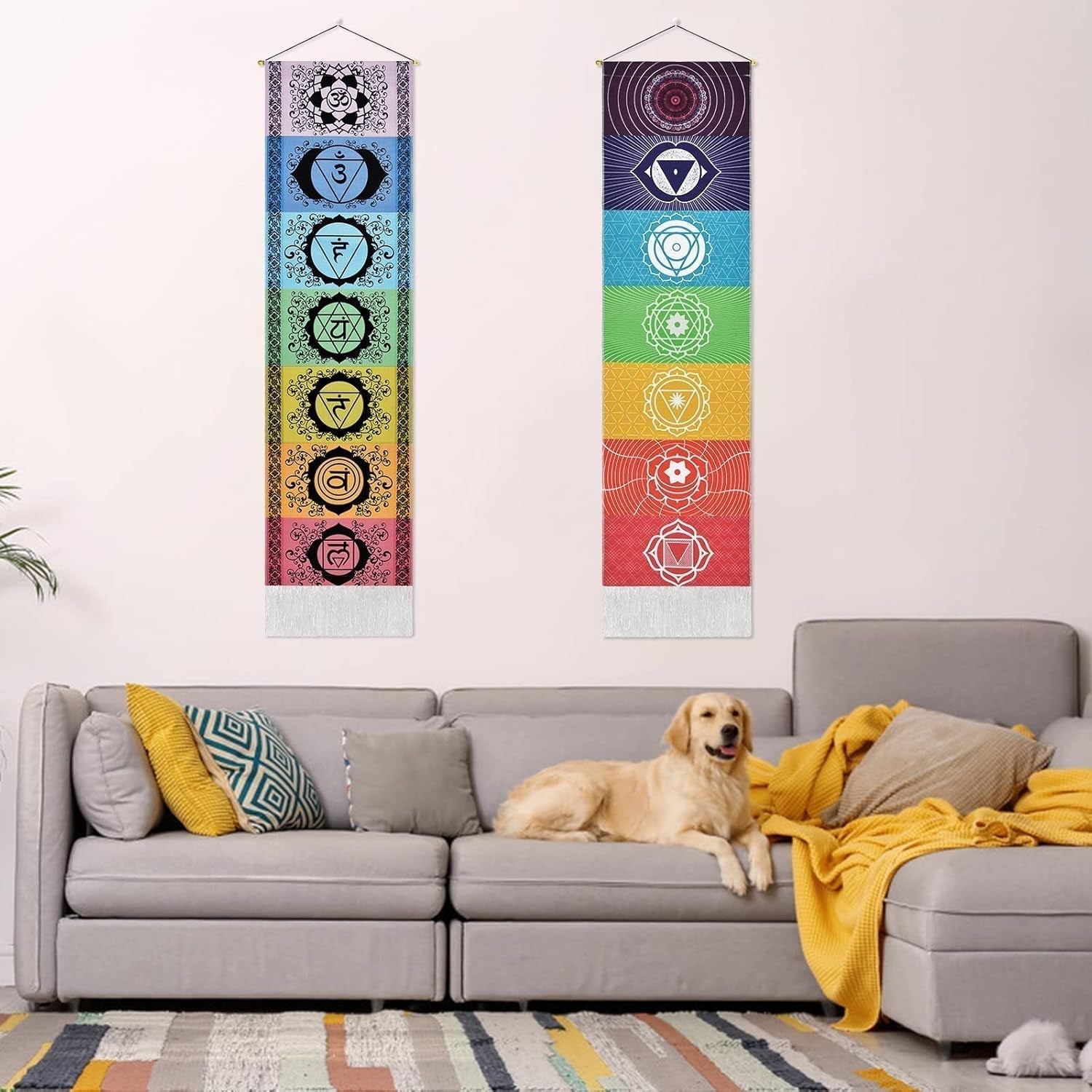 Tapiz yugarlibi colgante set chakra meditación yoga trippy Hogar - Accesorios y Decoración Naty Shop