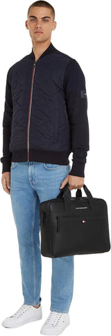 Tommy Hilfiger ESSENTIAL PU COMPUTER BAG bolso para portátil para hombre, Negro, OS Equipaje y artículos de viaje Naty Shop