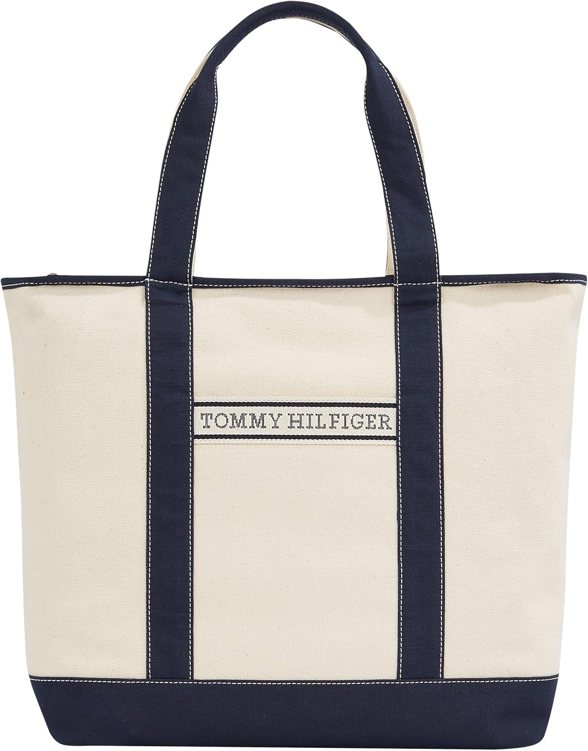TOMMY HILFIGER Mujer Th Summer Canvas Tote Aw0aw17421 Bolso shopper Mujer Bolsos Naty Shop Azul (Space Blue)