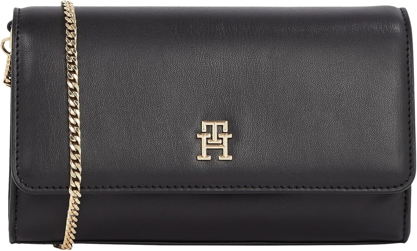 Tommy Hilfiger Bolso De Hombro Eternity Chain Bolsos De Hombro Cruzados Con Cadena Mujer Naty Shop Negro (Negro)