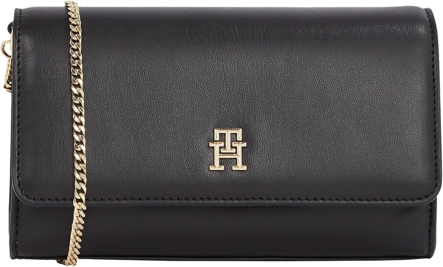 Tommy Hilfiger Bolso De Hombro Eternity Chain Bolsos De Hombro Cruzados Con Cadena Mujer Naty Shop Negro (Negro)