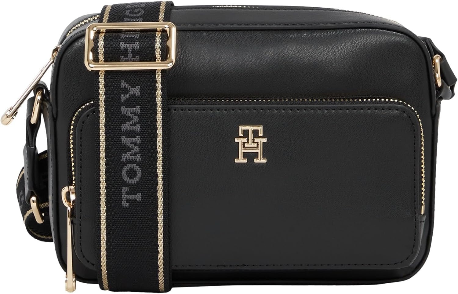 Tommy Hilfiger Bolso para cámara Th Joy para mujer Aw0aw16812 Equipaje cruzado y equipo de viaje Naty Shop Negro (Negro)