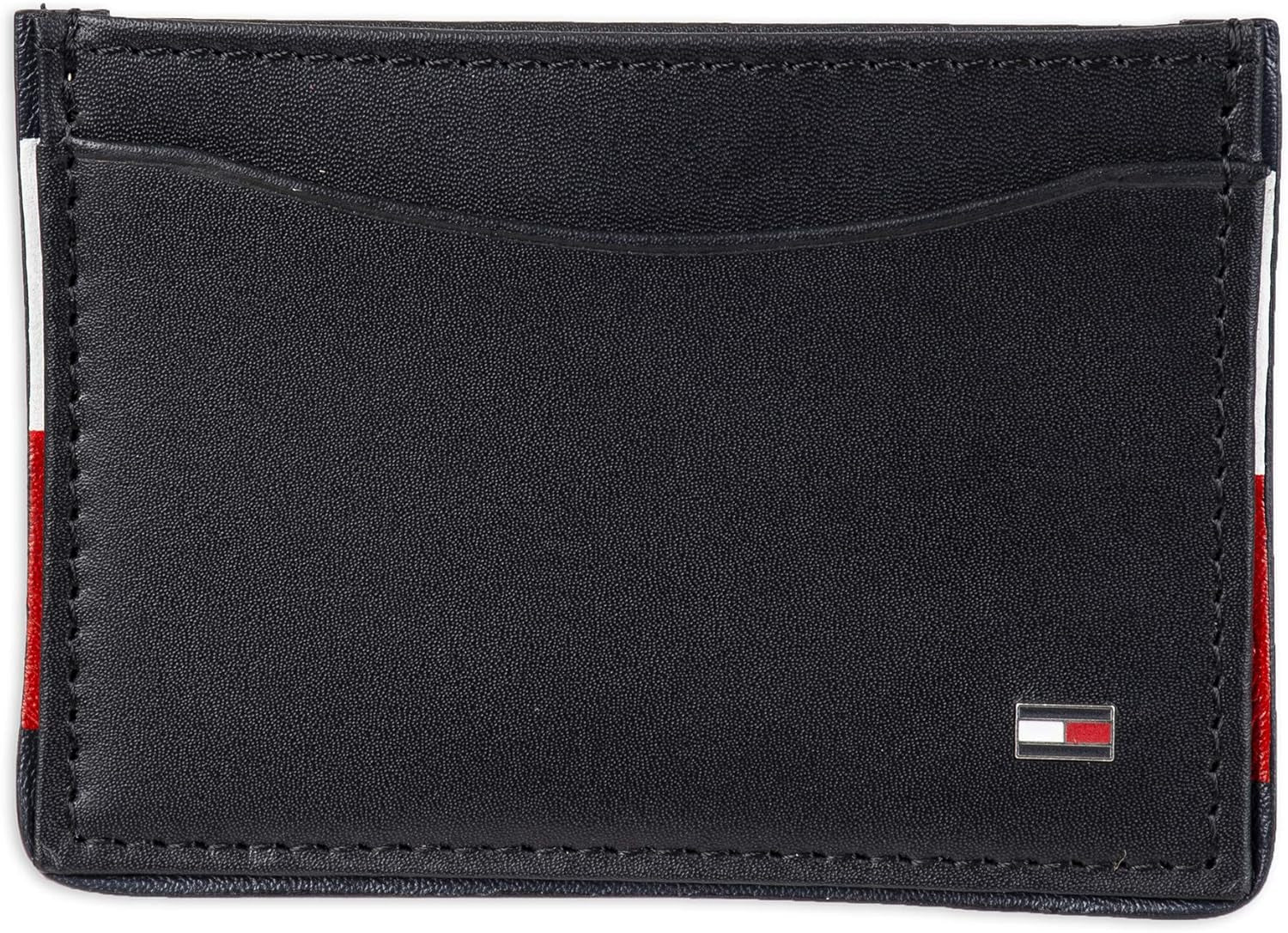 Tommy Hilfiger Tarjetero con bloqueo RFID para hombre, tarjetero, tarjetero, cartera Naty Shop Black Pepper, talla única