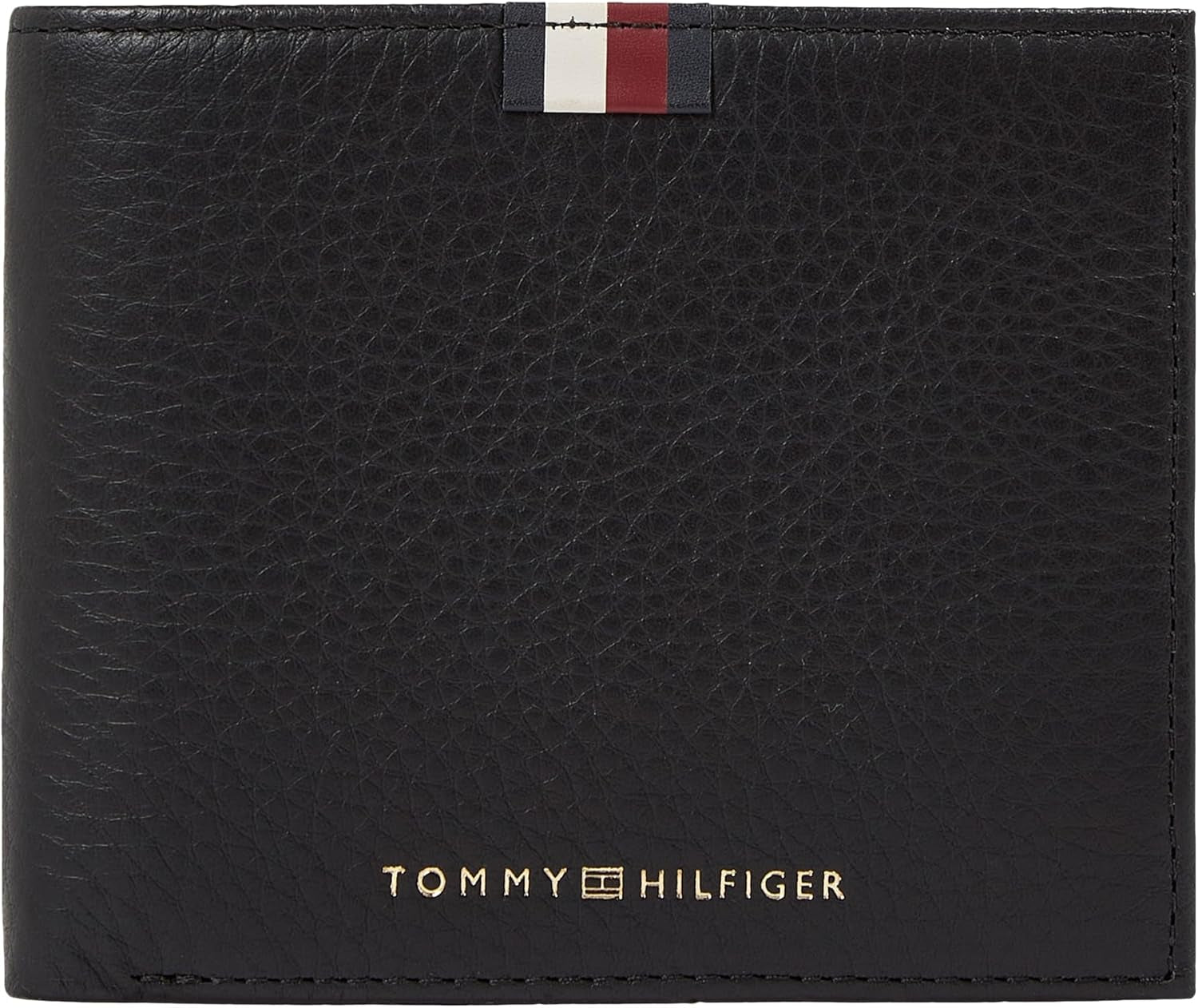 Tommy Hilfiger Th Prem Lea Cc and Coin Am0am11265 Carteras para hombre Cartera para hombre Naty Shop Negro (negro) Os