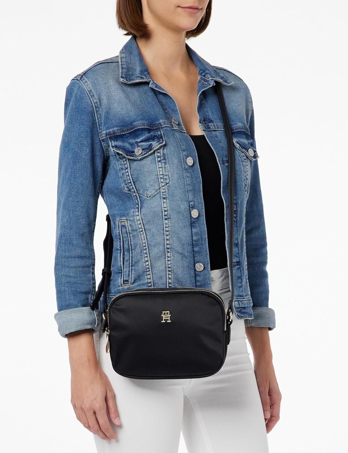 Tommy Hilfiger POPPY TH CROSSOVER Crossovers Mujer, Black (Black), OS Bolsos Mujer Naty Shop