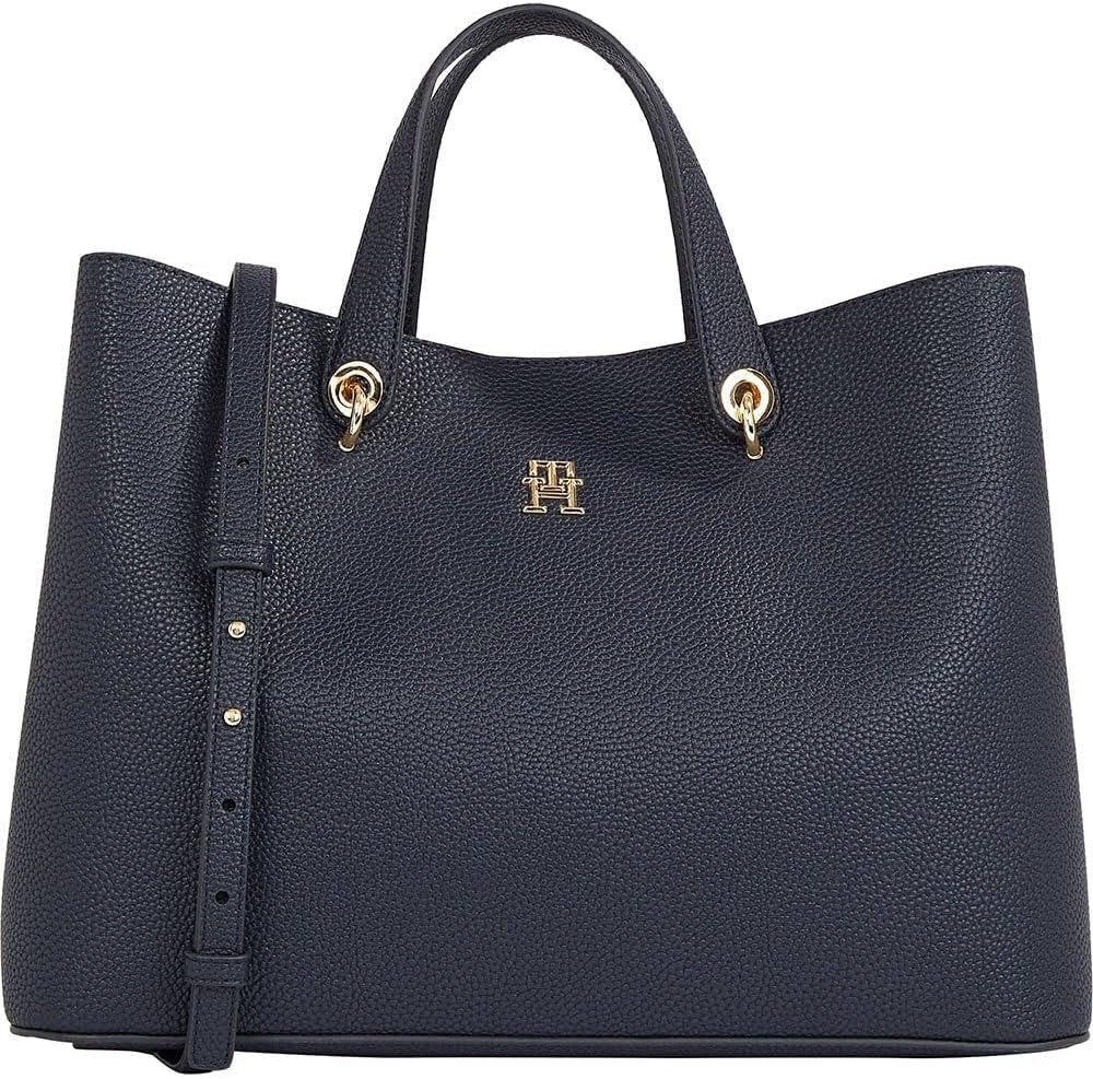 Tommy Hilfiger bolso satchel con emblema correa para el hombro extraíble Bolsos Mujer Naty Shop Azul (Space Blue)