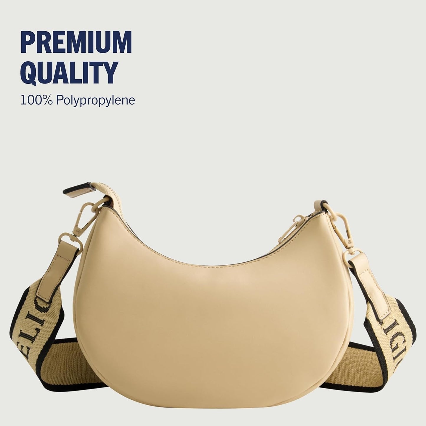 True Religion Bolso Bandolera Mujer, Bolso Hobo Crescent con Correa Desmontable Ajustable y Logo de Herradura Bolsos Mujer Naty Shop