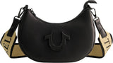 True Religion Bolso De Hombro Para Mujer, Bolso Hobo Crescent Con Correa Desmontable Ajustable Y Logo De Herradura Bolsos De Mujer Naty Shop Negro