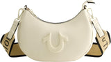 True Religion Bolso Bandolera Mujer, Bolso Hobo Crescent con Correa Desmontable Ajustable y Logo de Herradura Bolsos Mujer Naty Shop Marfil