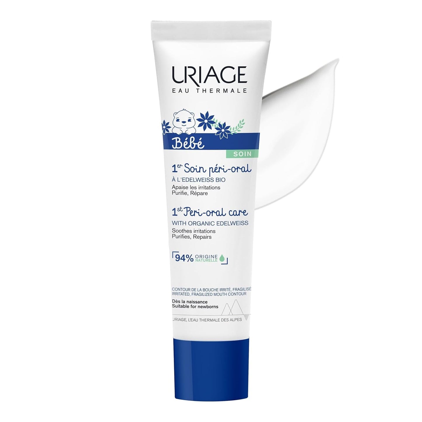 Uriage Baby Cuidado Peri-Oral con blanco precioso orgánico y cobre-zinc 30ml - Calma inmediatamente las irritaciones - Repara y limpia la piel - Se absorbe rápidamente - Sin perfume - 94% ingredientes de origen natural Infantil - Baño y cuidado de la piel Naty Shop Default title