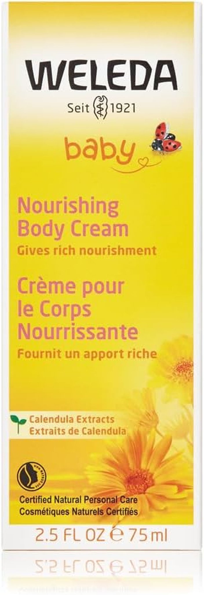 WELEDA Organic Baby Calendula Care Cream Body & Face 75ml - Crema facial / crema para la piel para cosmética natural con aceite de sésamo y lanolina para el cuidado de la piel seca. Crema de cuidado hidratante para bebés y niños Infantil - Baño y Cuidado Naty Shop