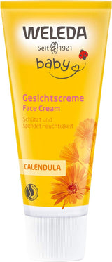 Crema facial de caléndula para bebés orgánica WELEDA: humectante cosmético natural con aceite de almendras y cera de abejas para el cuidado de la piel seca. Crema de cuidado facial natural para bebés y niños (1x 50ml) Infantil - Baño y Cuidado Naty Shop