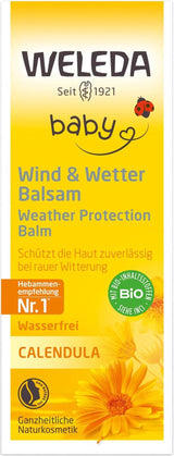 WELEDA Baby Calendula Wind & Weather Balm Bio - Crema facial y de manos de cosmética natural con aceite de almendras y aceite de sésamo para proteger la piel sensible y seca del bebé de las inclemencias del tiempo (1x 30 ml) Infantil - Baño y cuidado Naty Shop