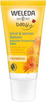 WELEDA Baby Calendula Wind & Weather Balm Bio - Crema facial y de manos de cosmética natural con aceite de almendras y aceite de sésamo para proteger la piel sensible y seca del bebé de las inclemencias del tiempo (1x 30 ml) Infantil - Baño y cuidado Naty Shop