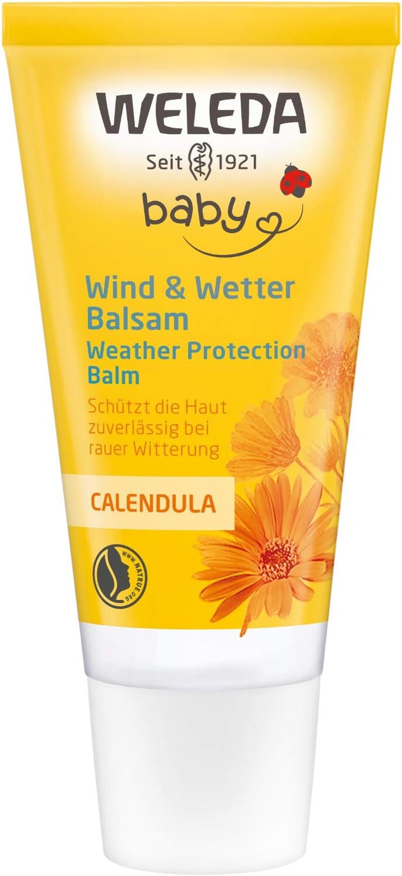 WELEDA Baby Calendula Wind & Weather Balm Bio - Crema facial y de manos de cosmética natural con aceite de almendras y aceite de sésamo para proteger la piel sensible y seca del bebé de las inclemencias del tiempo (1x 30 ml) Infantil - Baño y cuidado Naty Shop