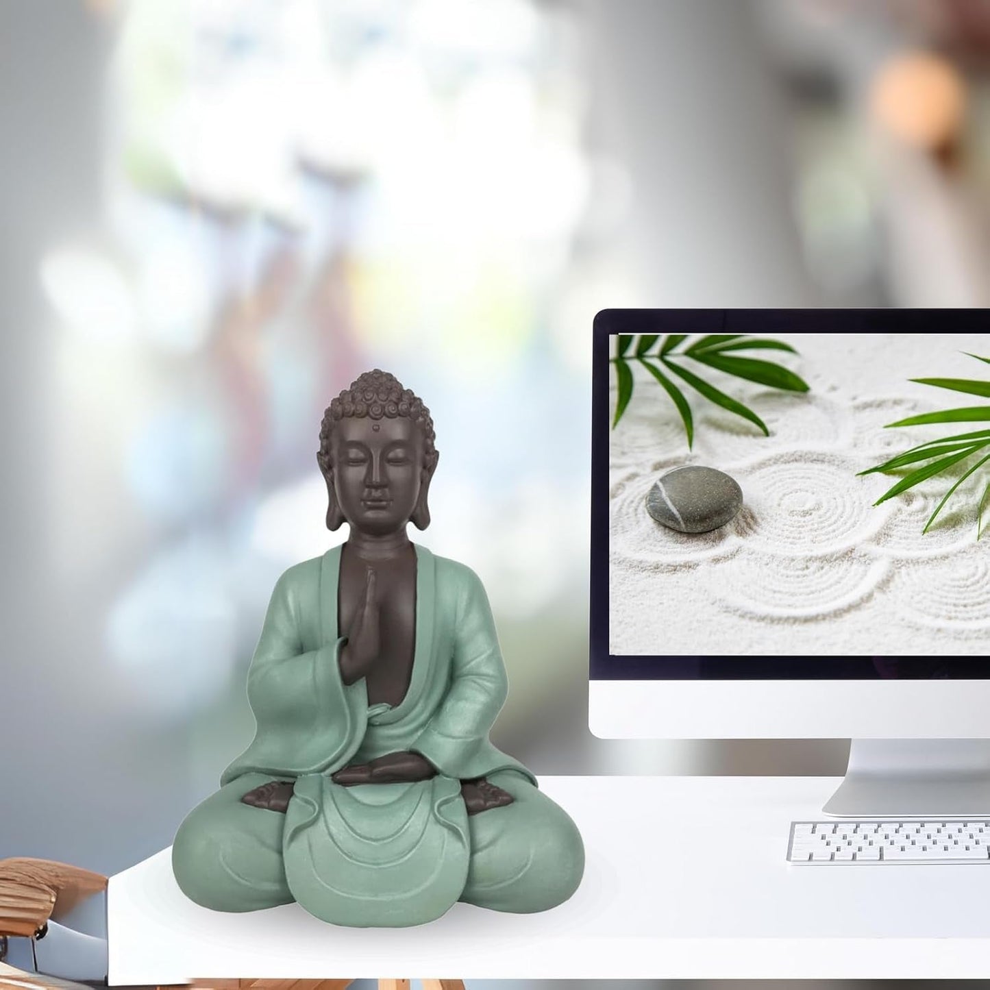 Zen Arôme SBM5 Estatua Zen Bodhi, verde/marrón, altura 20 cm Estatuillas y esculturas Naty Shop