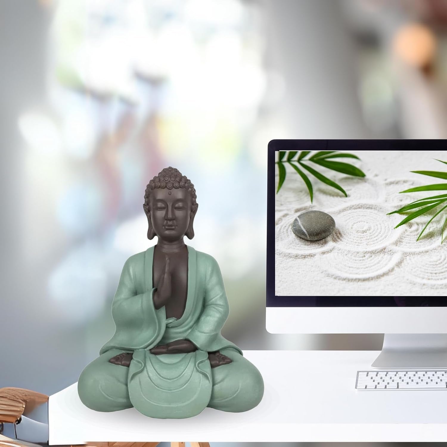 Zen Arôme SBM5 Estatua Zen Bodhi, verde/marrón, altura 20 cm Estatuillas y esculturas Naty Shop
