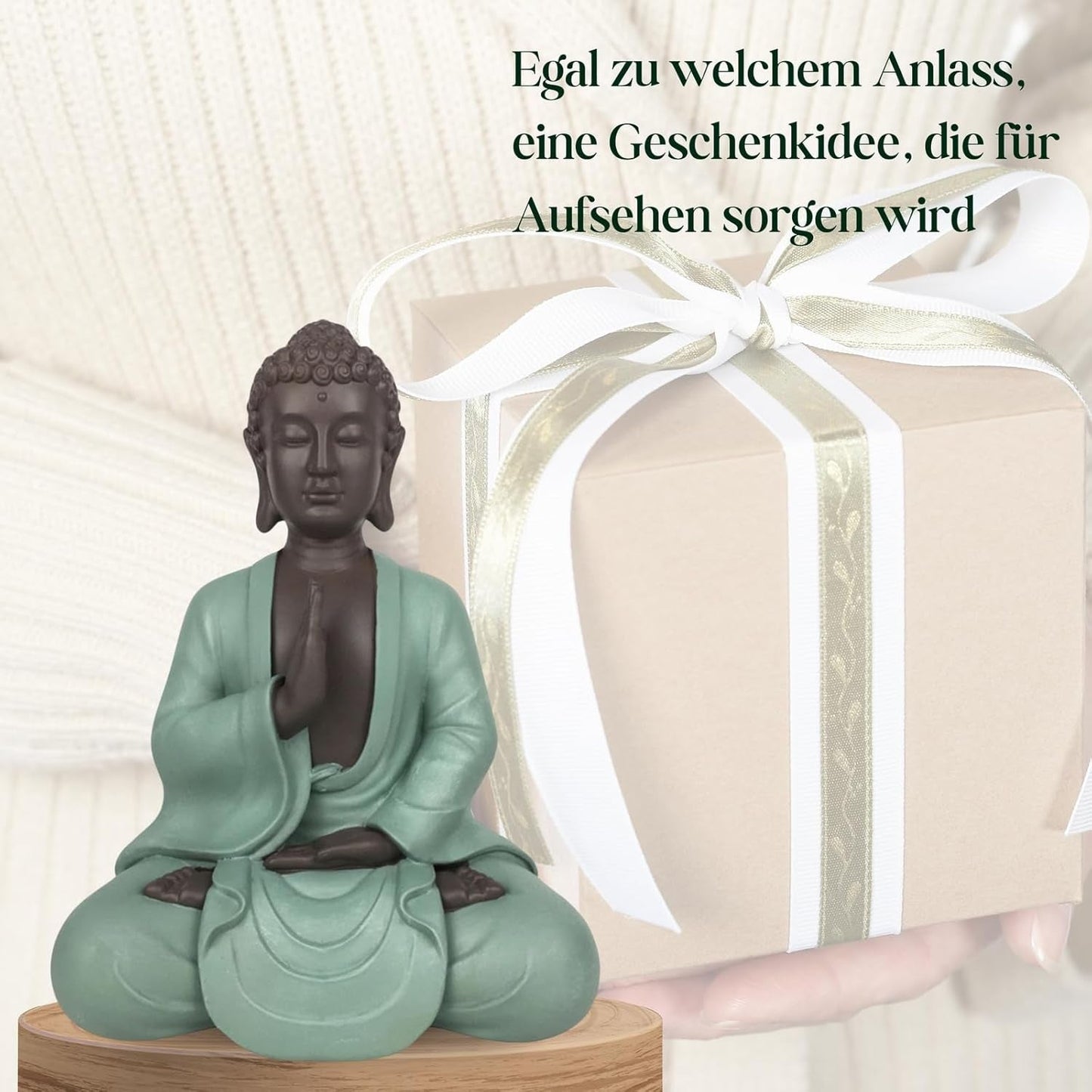 Zen Arôme SBM5 Estatua Zen Bodhi, verde/marrón, altura 20 cm Estatuillas y esculturas Naty Shop