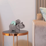 Zen'Light Estatua Bonzo de Buda durmiendo sobre un elefante - Atmósfera zen en tu espacio sagrado - Hermosa figura auspiciosa -Al. 9,5 cm, marrón y verde Estatuillas y esculturas Naty Shop